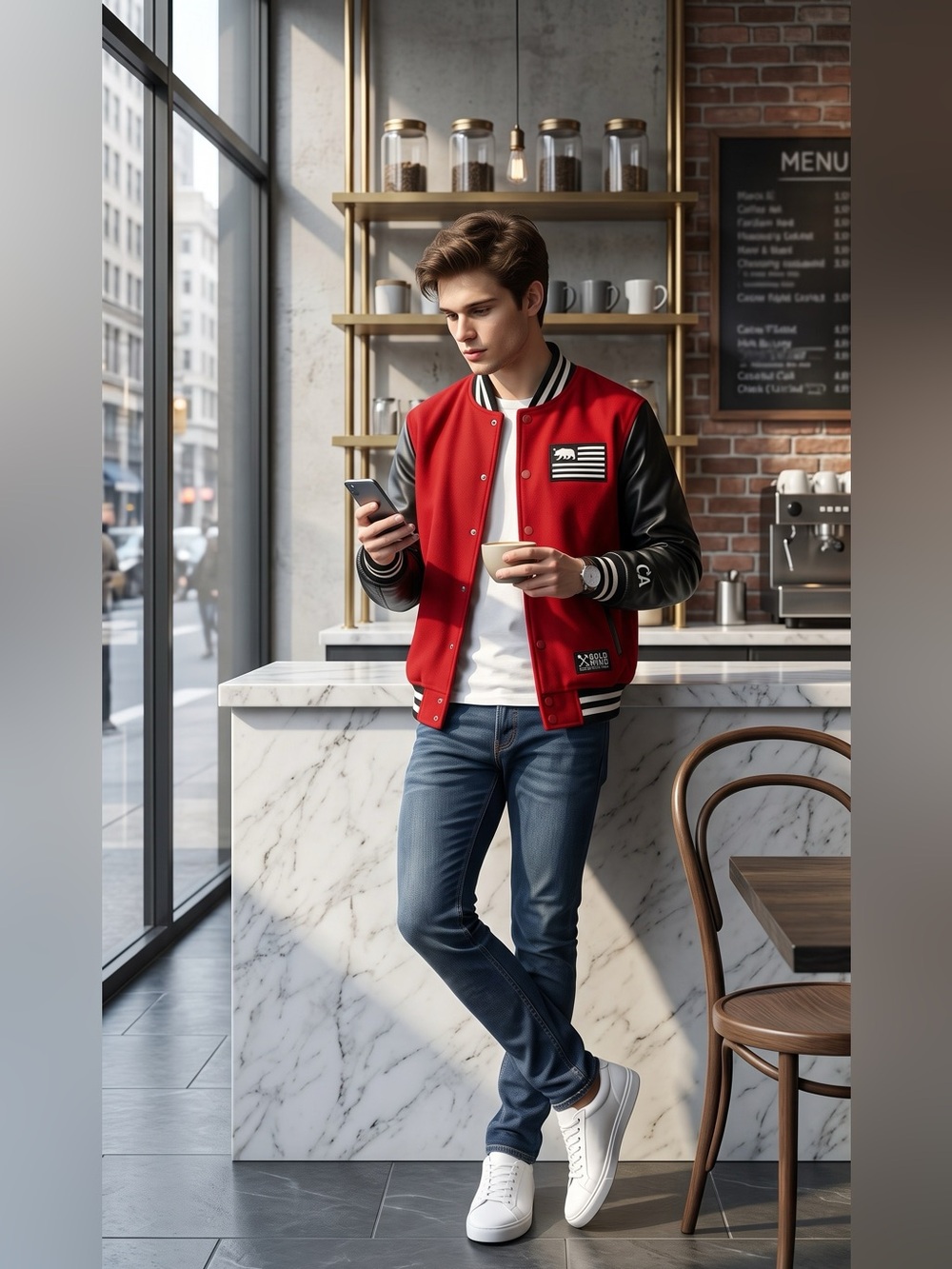 Red and Black Varsity Jacket